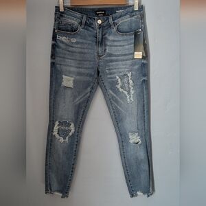 Bebe Women's Distressed Blue Jeans